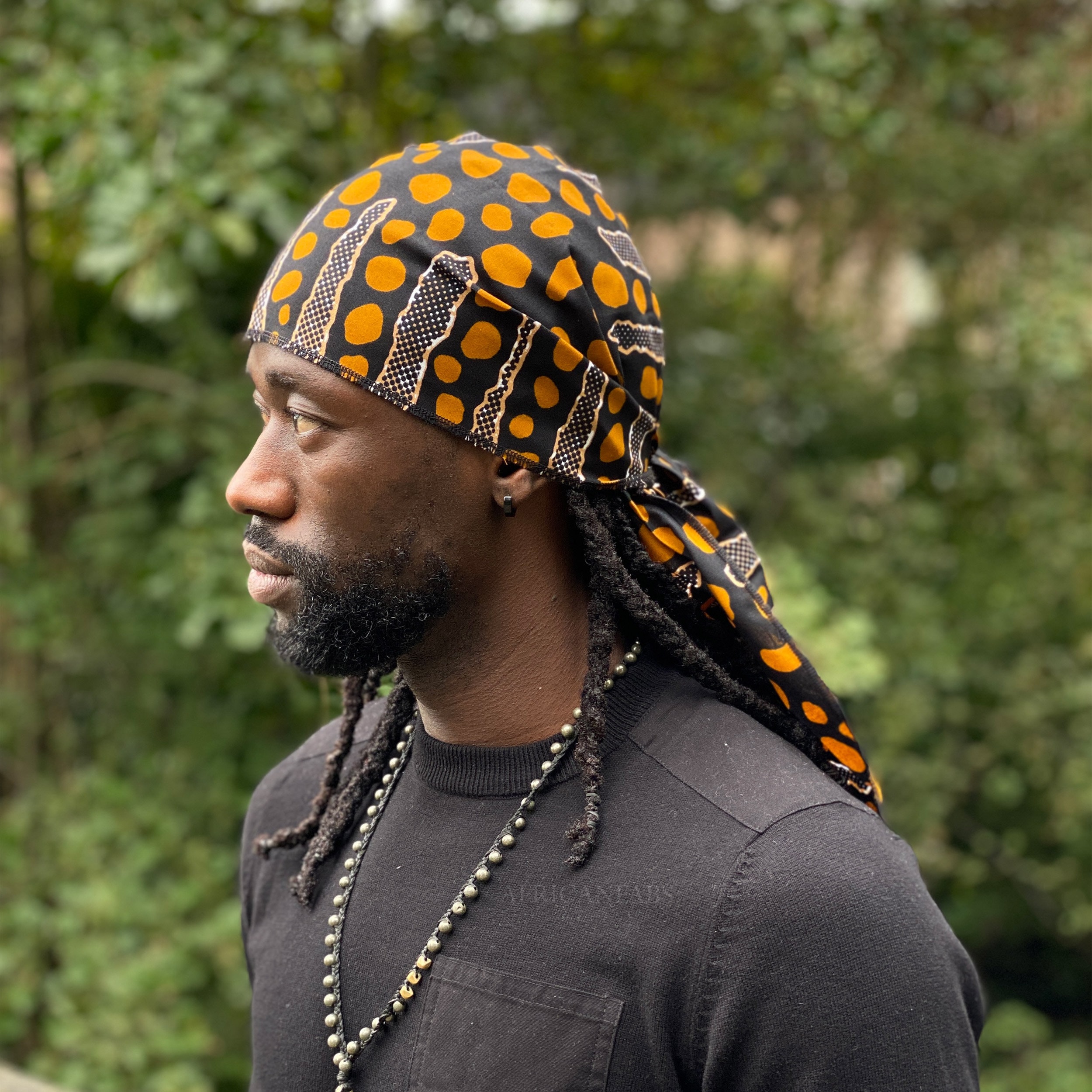 SPI Styles Designer Silk Durag (20 Colors) Available New - Brown and White / Black
