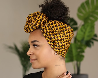 African headwrap - bronze banga nut African turban / scarf / headband / bandana - Vlisco Hollandais Wax print ankara fabric headtie