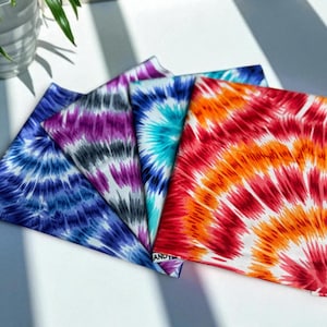 4 Fat quarters - Tie Dye mix Quilting fabrics / Patchwork fabrics - African print fabric patches bundle