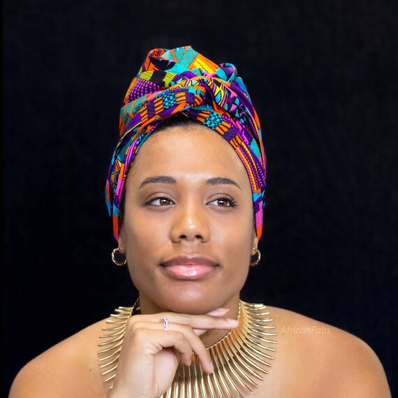 African Print Ankara Multicolor Cotton Turban Dupsie main image 4