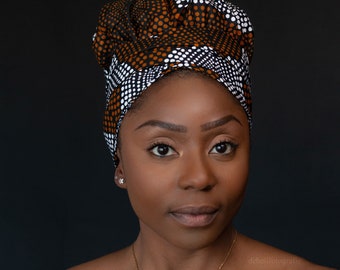 Easy headwrap - Satin lined hair bonnet - Diamond brown - headband / bandana