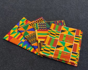 4 Fat Quarters – Kente Quilting-Stoffe/Patchwork-Stoffe – afrikanisches Print-Stoff-Patch-Bündel