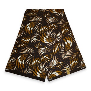African print fabric - Mix Brown Feathers - Wax print fabric / African cloth / Ankara material - 100% cotton
