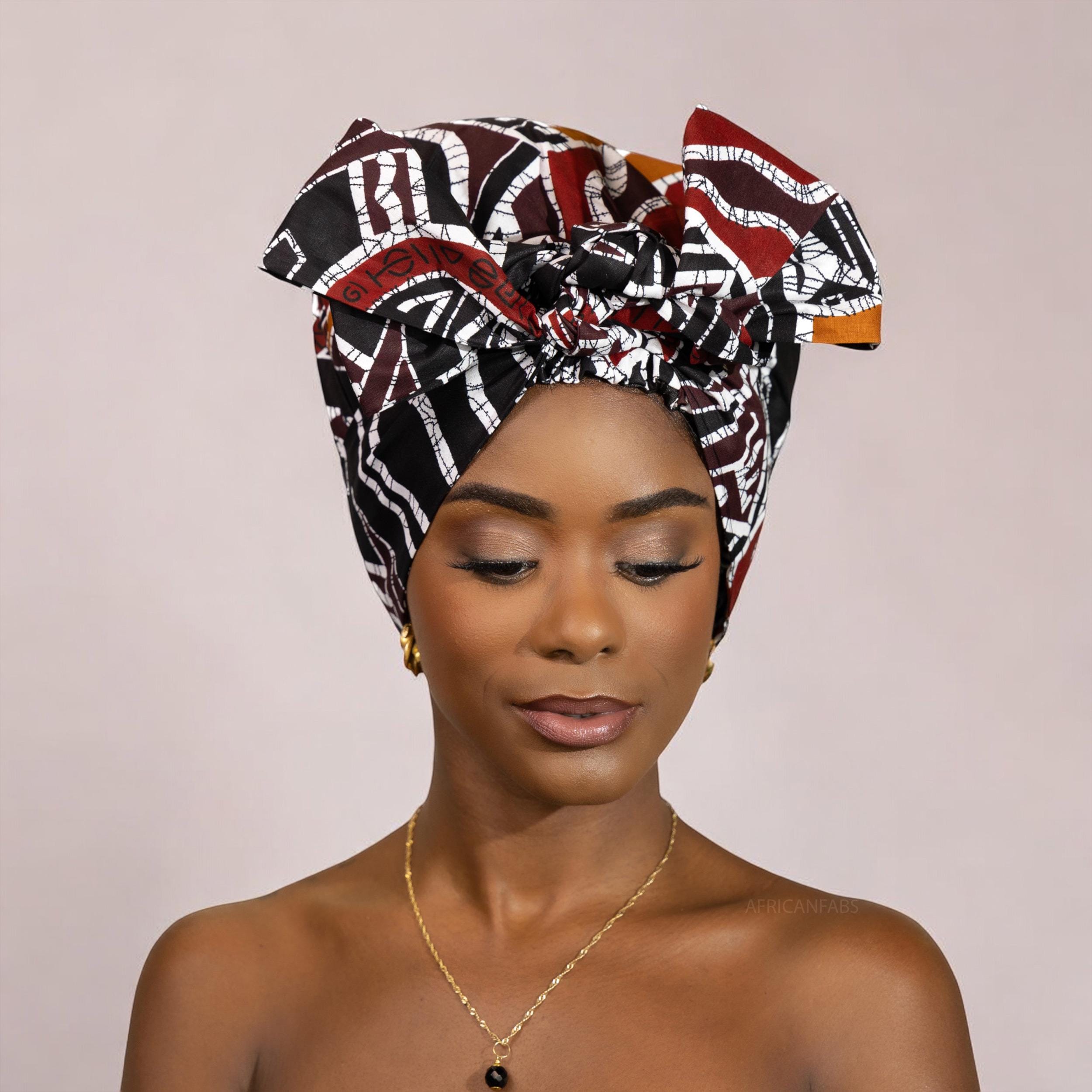 Easy Headwrap - Satin Lined Hair Bonnet With Straps - Bordeaux