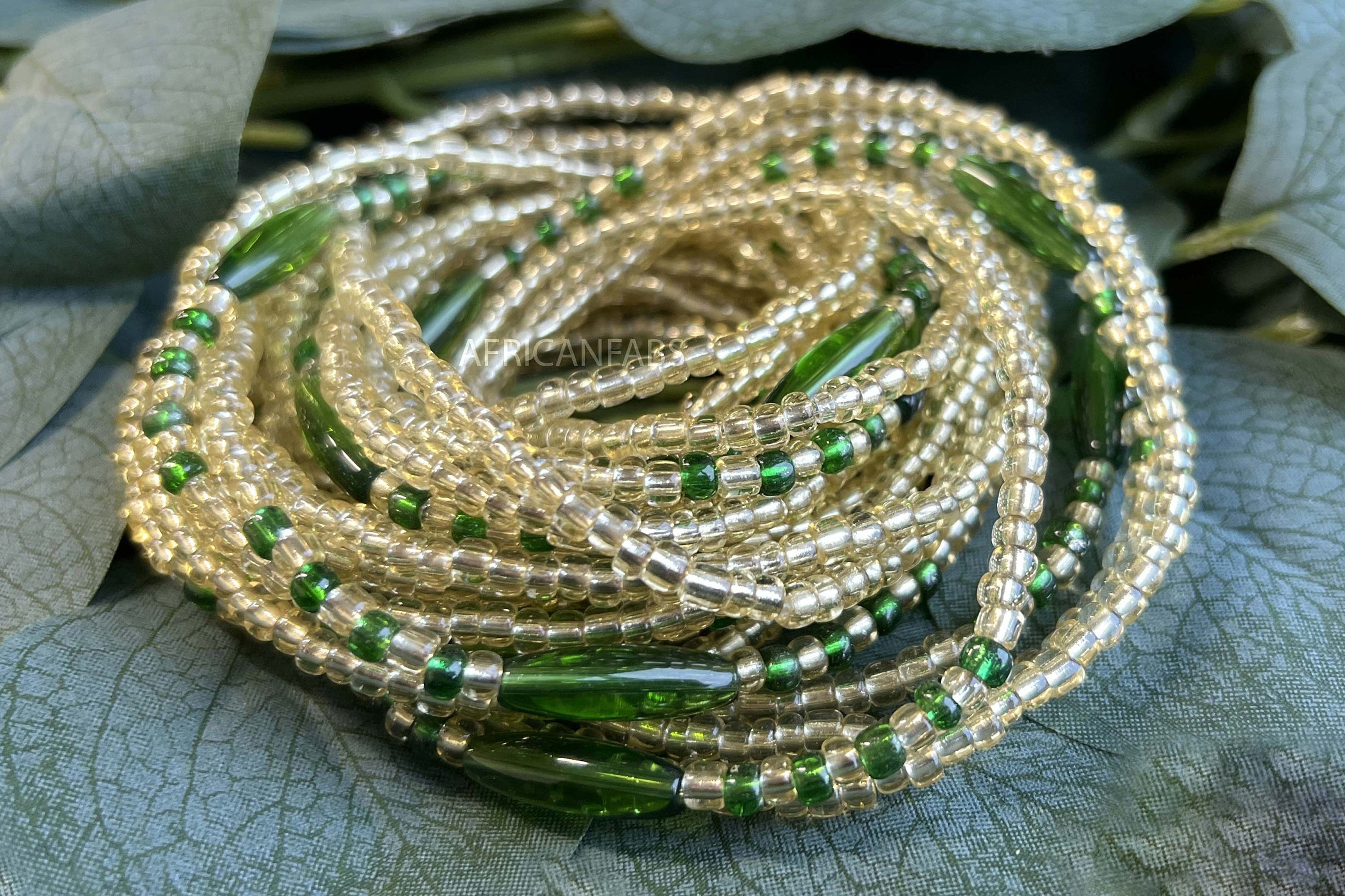 African Waist Beads Waist Chain ADAMAZA Green Traditional Waist