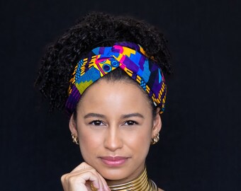 Afrikanischer Print Twist Stirnband Kopfschmuck – Erwachsene – Haarschmuck – Mehrfarbiges Kente