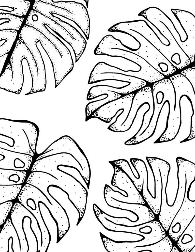 Monstera Leaf Print Botanical Print Tropical Print Art Etsy Polska
