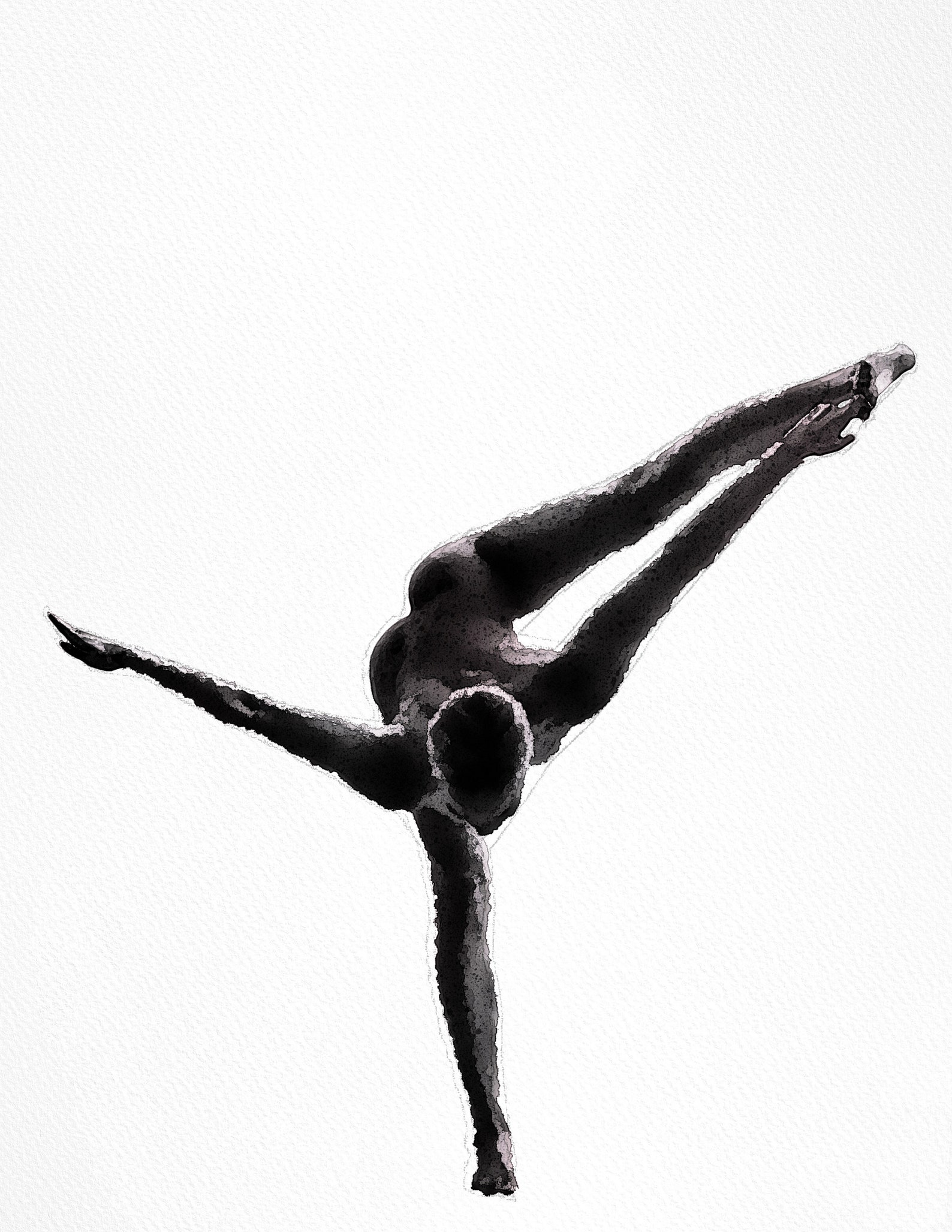 Naked Ballet Blackandwhite Printable Minimalist Naked Woman Etsy