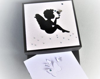 Valuable gift box with card - for jewelry, money, voucher and small things - lovingly unique