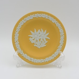 Wedgwood Cane Jasper Ware Miniature Plate: Flannel Flower, Australian Flora