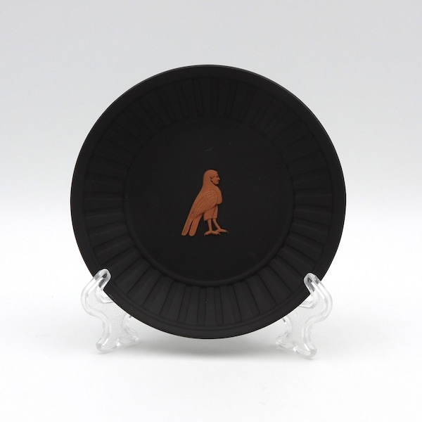 Wedgwood Jasperware Terracotta on Black EGYPTIAN Fluted Tray *BA BIRD* Limited Edition - Excellent