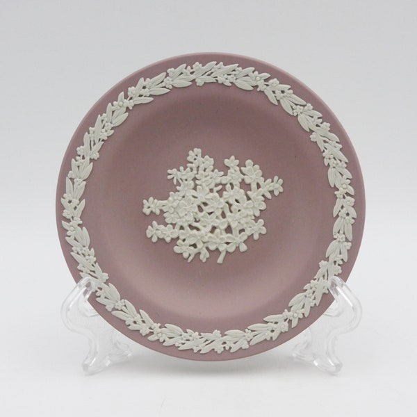 Rare Wedgwood WHITE on LILAC Jasperware  *TEATREE* Miniature Plate - Excellent
