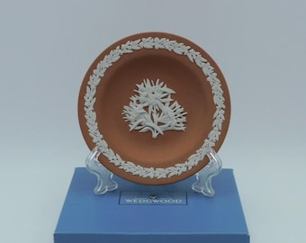 Wedgwood Jasperware White on Terracotta - Mountain Devil Miniature Plate with Box & Certificate