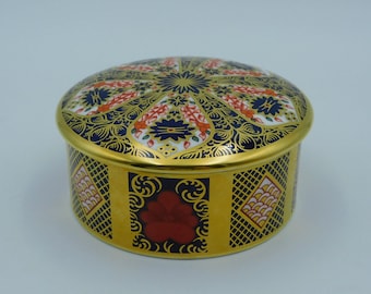 Royal Crown Derby c2016 Commemorative *Old Imari* SOLID GOLD BAND Trinket Box