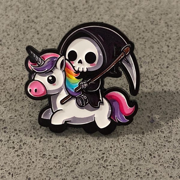Silly | Grim & Unicorn | dark humour | enamel pin brooch