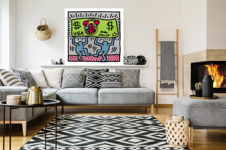 Poster Giclee Print Andy Mouse #4 Keith Haring