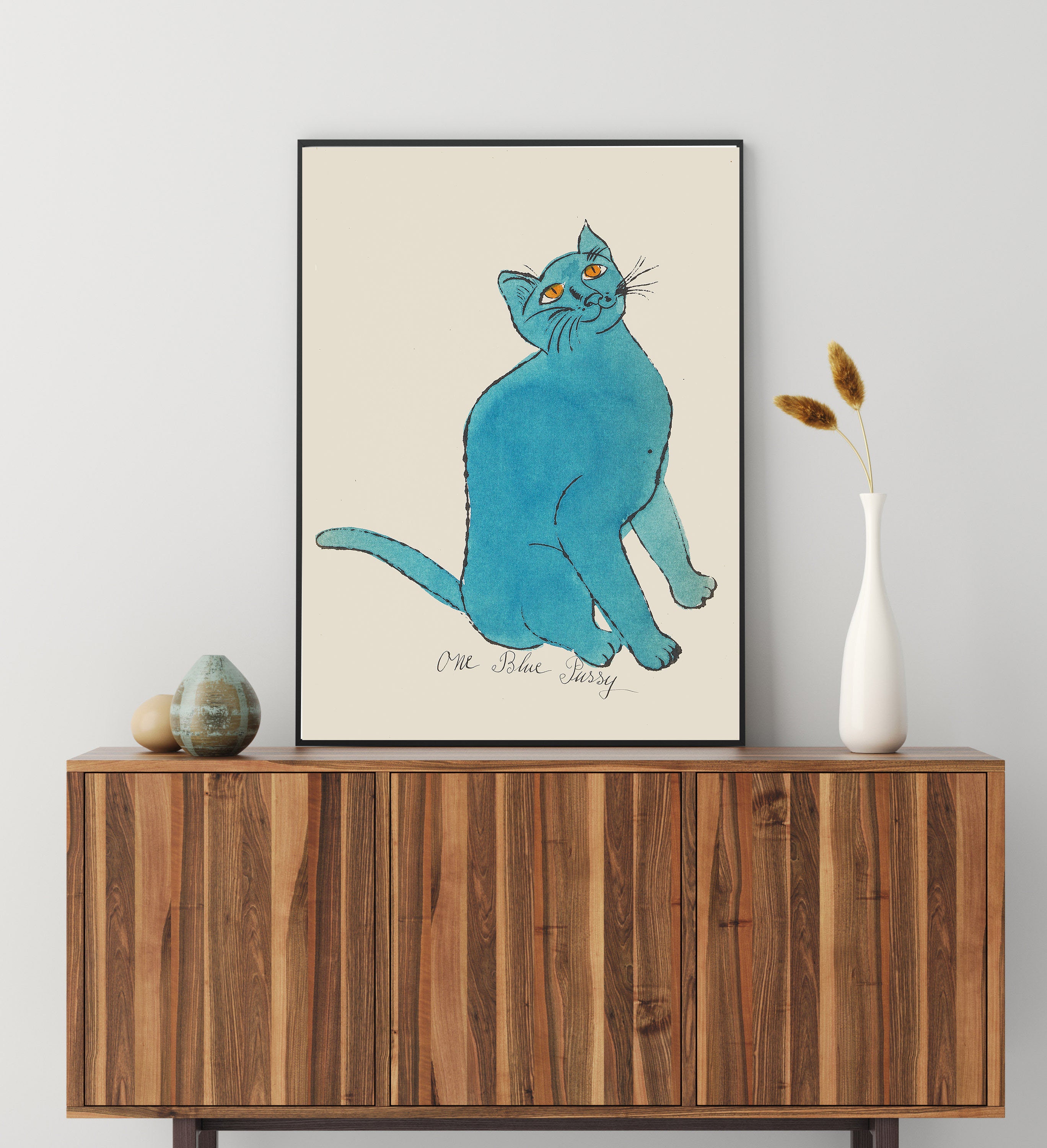 Andy Warhol One Blue Pussy Giclee Print Poster Etsy