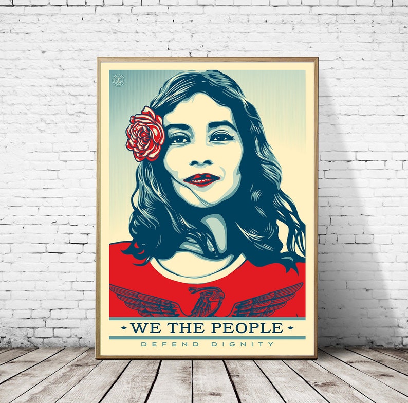 Shepard Fairey Poster Giclee Prints We The People Defend Dignity