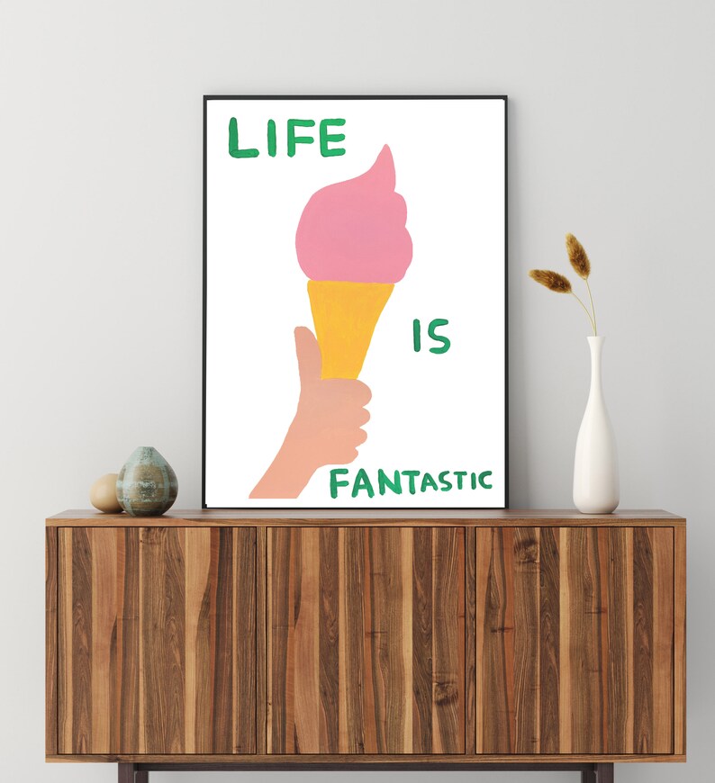 David Shrigley Life is Fantastic Print Giclee Poster Etsy