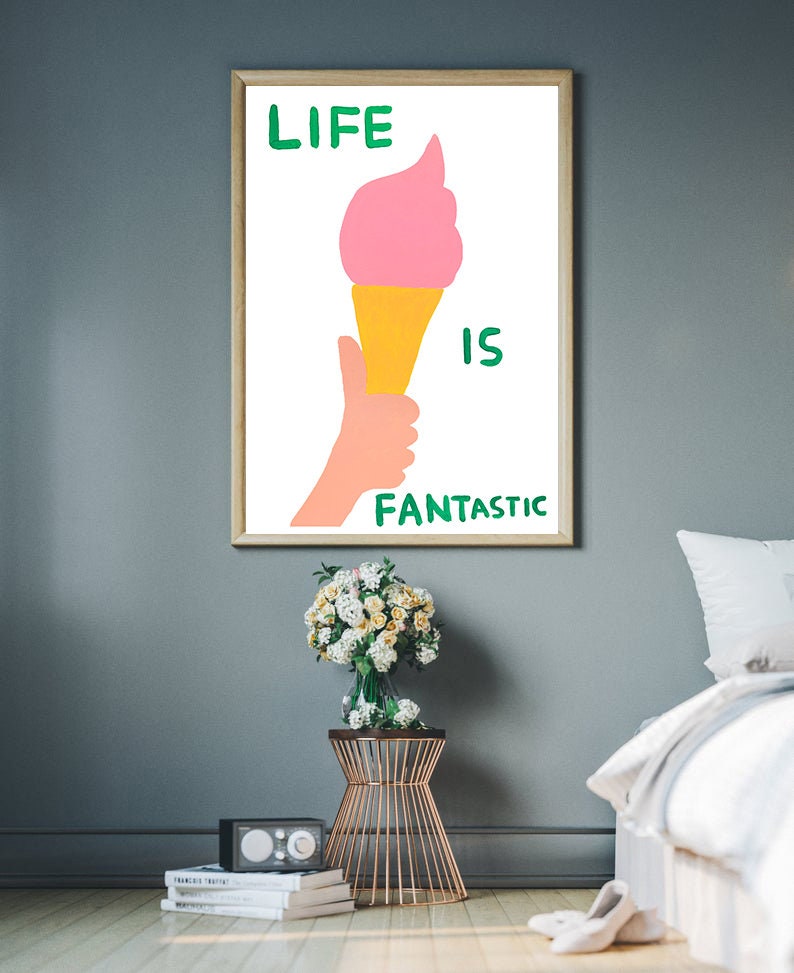 David Shrigley Life is Fantastic Print Giclee Poster Etsy