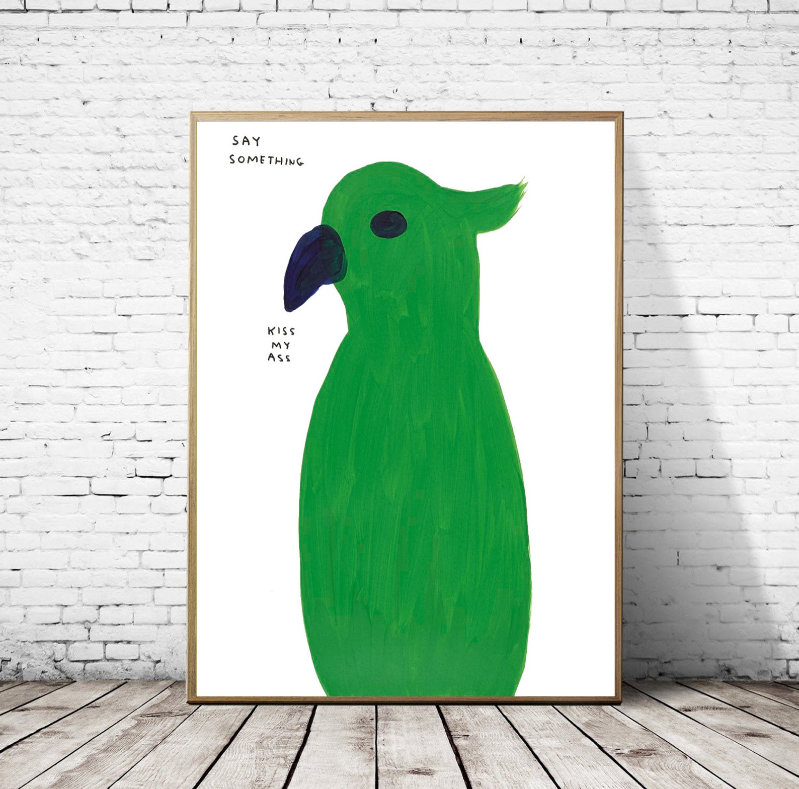 David Shrigley Say Something Print Giclee Poster Etsy