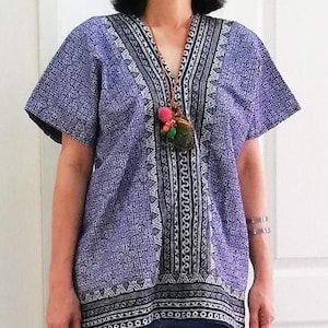 Unisex Hmong Cotton Shirt: Embroidered Hilltribe Boho Top