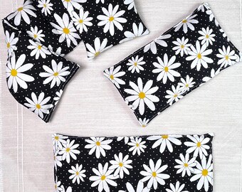 Rice Heating Pad, Microwavable Rice Bag, Long Heating Pad, Eye Pillow, Handmade, Lavender or Unscented, Choose 3 Sizes or Set, Daisy