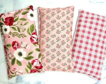 Rice Heating Pad, Microwavable, Pretty in Pink, Heat Pack, Rice Bag, Self Care Gift, Gift for Mom, Birthday, Spa Gift for Her, 2 Sizes