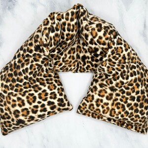 Cozy Leopard Print Heating Pad, Microwavable Neck Wrap, Rice Bag Heating Pad, Heat Pack, Rice Neck Warmer, Animal Print, Gift for Her