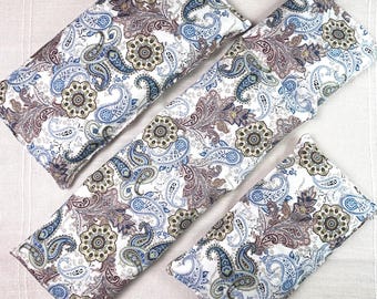 Microwavable Rice Bag, Heating Pad, Neck Wrap, Eye Pillow, Reusable Hot or Cold Therapy Pack, Natural Pain & Stress Relief, Handmade 3 Sizes