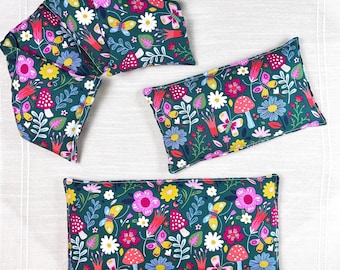Heating Pad Microwavable, Rice Bag, Neck Wrap, Eye Pillow, Reusable, Hot or Cold Therapy Pack, Natural Pain Relief, Handmade, 3 Sizes or Set