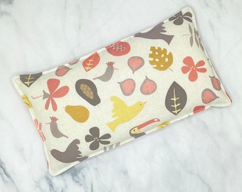 Headache or Eye Pillow, Migraine Cold Pack, Rice Heating Pad, Microwave Heat Pack, Rice Bag, Tropical Birds 9"x5"