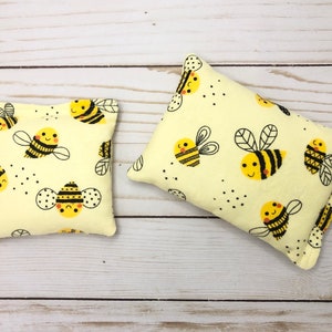 Boo Boo Bag for Kids, Soft Cold Pack, Heat Pack, Rice Bean Bag, Toddler or Child Rice Bag, Gift for Kids, 2 Sizes Happy Bees