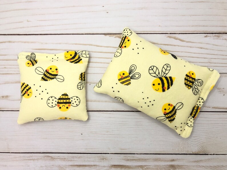 Boo Boo Bag for Kids, Soft Cold Pack, Heat Pack, Rice Bean Bag, Toddler or Child Rice Bag, Gift for Kids, 2 Sizes Happy Bees