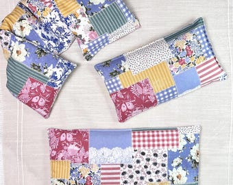 Rice Heating Pad, Microwavable, Rice Bag, Neck Wrap, Eye Pillow, Headache Pack, Use Hot or Cold, Handmade, Gift for Her, 3 Sizes or Set