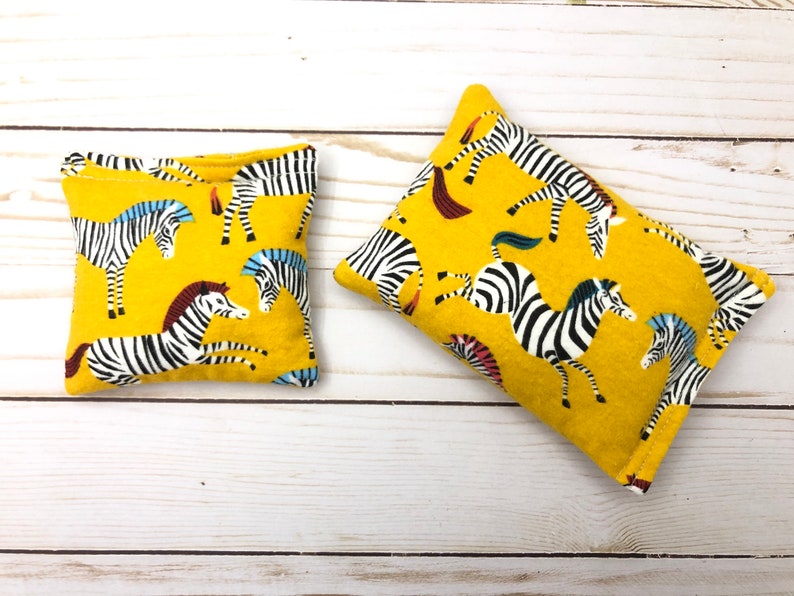 Boo Boo Bag for Kids, Soft Cold Pack, Heat Pack, Rice Bean Bag, Toddler or Child Rice Bag, Gift for Kids, 2 Sizes Zebra