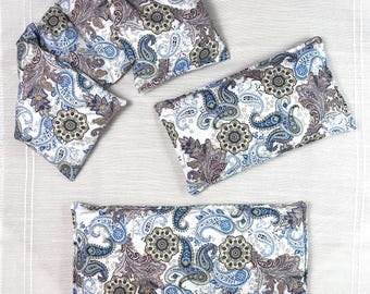 Microwavable Rice Bag, Heating Pad, Neck Wrap, Eye Pillow, Reusable Hot or Cold Therapy Pack, Natural Pain & Stress Relief, Handmade 3 Sizes