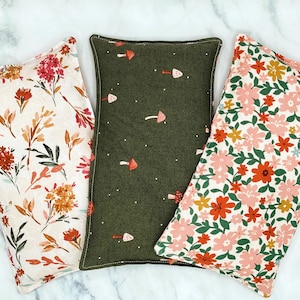 Rice Heating Pad, Rice Bag, Microwavable Heating Pad, Cold Pack, Heat Pack, for Pain & Relaxation, Mushroom or Floral, 2 Sizes