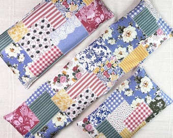 Rice Heating Pad, Microwavable, Rice Bag, Neck Wrap, Eye Pillow, Headache Pack, Hot or Cold, Handmade, Gift for Her, 3 Sizes or Set