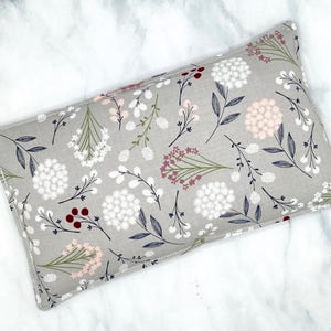 Heating Pad Microwavable, Reusable Rice Bag, Rice Heat Pack, Hot Cold Pack, Natural Heating Pad, Grey & Pink Floral, 2 Sizes, 9x5, 12x6