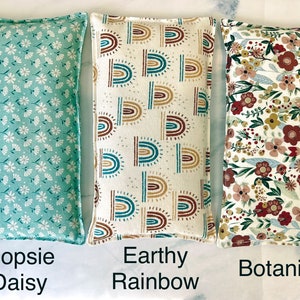 Microwavable Heating Pad, Rice Bag, Rice Heating Pad, Cold Pack, Heat Pack, Daisy, Rainbow or Botanical, Handmade Gift, 2 Sizes image 2