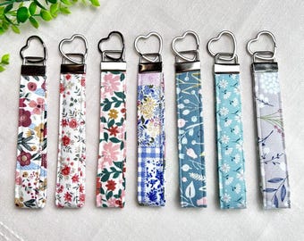 Key Fob Wristlet, Soft Fabric Keychain for Women, Wrist Lanyard, Car Key Holder, Heart Key Ring, Key Bracelet, Gift for Her Under 10 Dollars
