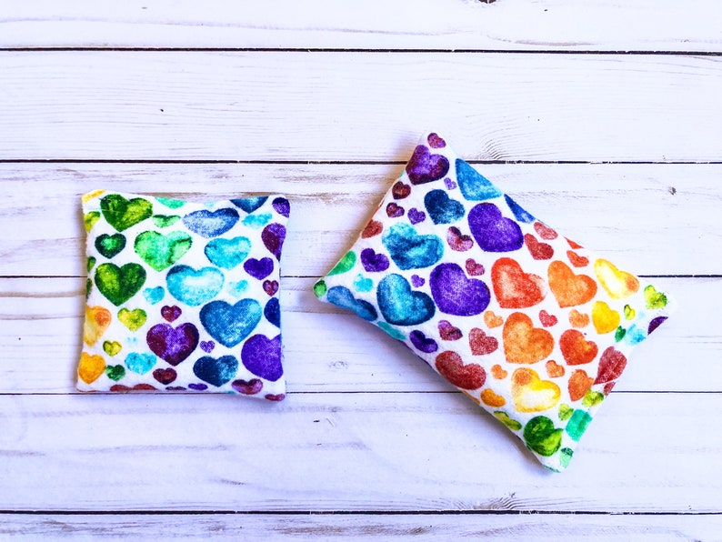 Boo Boo Bag for Kids, Soft Cold Pack, Heat Pack, Rice Bean Bag, Toddler or Child Rice Bag, Gift for Kids, 2 Sizes Hearts