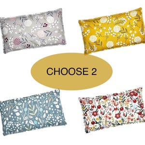 Set of 2, Heating Pads Microwavable, Rice Bag, Heat Pack, Cold Pack, Headache Pack, Rice Pack, Eye Pillow, Stress Relief, Pain Relief, 9”x5”