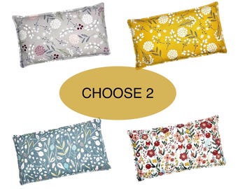 Set of 2, Heating Pads Microwavable, Rice Bag, Heat Pack, Cold Pack, Headache Pack, Rice Pack, Eye Pillow, Stress Relief, Pain Relief, 9”x5”