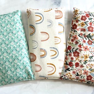 Microwavable Heating Pad, Rice Bag, Rice Heating Pad, Cold Pack, Heat Pack, Daisy, Rainbow, Botanical, Handmade Gift, 2 Sizes