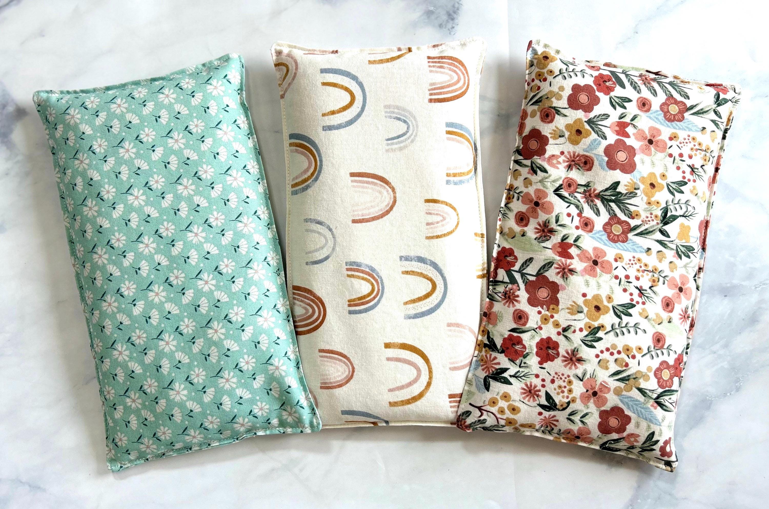 Microwavable Heating Pad, Rice Bag, Rice Heating Pad, Cold Pack, Heat Pack, Daisy, Rainbow, Botanical, Handmade Gift, 2 Sizes