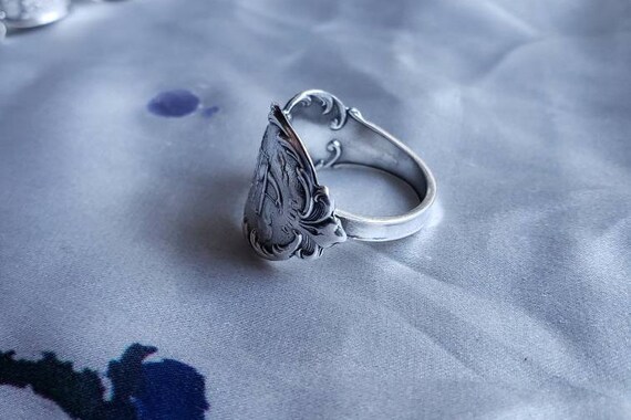 Sterling Silver Libra Vintage Spoon Ring - image 4