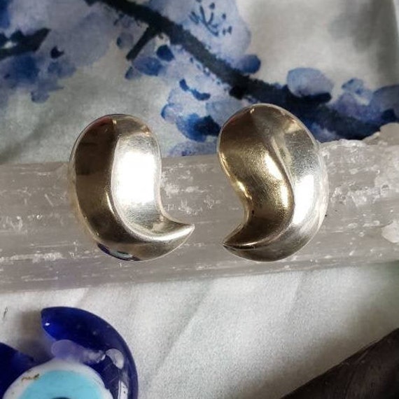 Vintage Puffed Sterling Silver Earrings