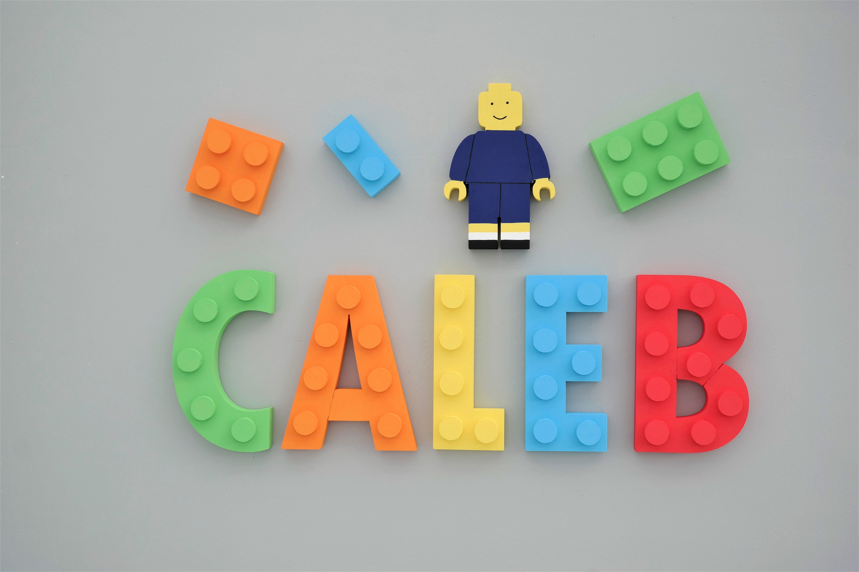 3D Lego themed wall letters wall name sign hadpainted to order | Etsy